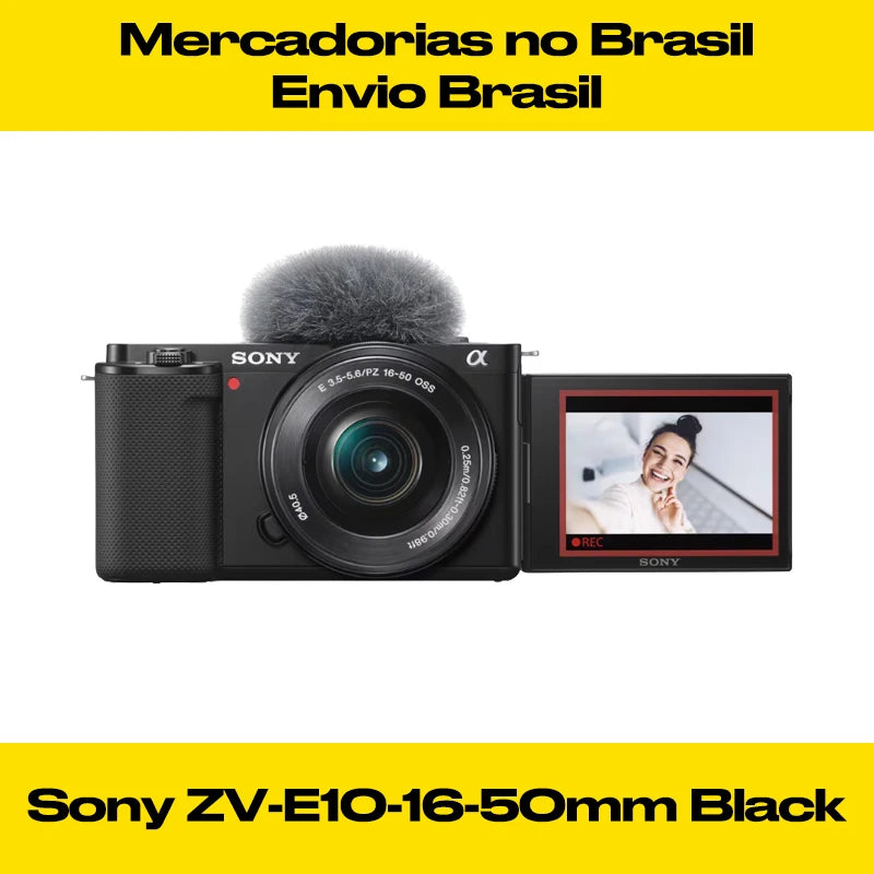 【 Do Brasil】Sony - Alpha ZV-E10 - Mirrorless Digital Camera 24.20MP 4K APS-C Compact Professional Photography Camera ZVE10K