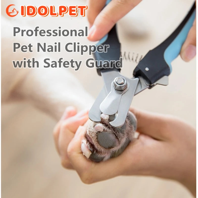 Cortador de Unhas Profissional para Animais de Estimação com Proteção de Segurança Tesoura de Aço Inoxidável para Gato Cão para Cuidados com as Garras Suprimentos de Higiene Tamanho Adequado