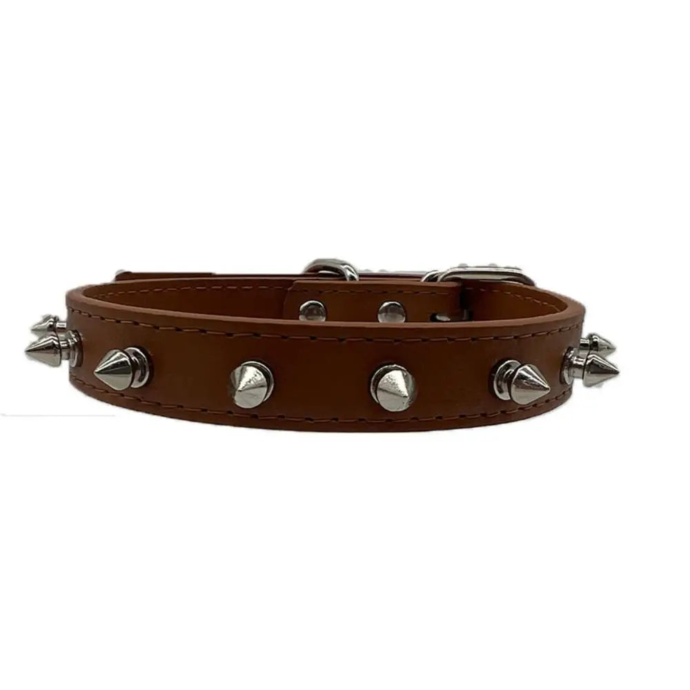 Pet Products Leather Cat Dog Collar Cool Adjustable Pet Necklace Exquisite Colorful Pet Spiked Studded Collars Cats