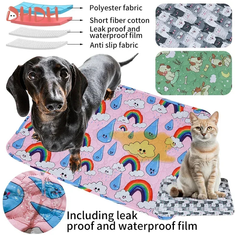 Washable Pet Pee Pad Pet Diaper Mat Reusable Mats For Dogs Dog Bed Urine Washable Dog Training Pad Four Seasons Pet Mat Cover