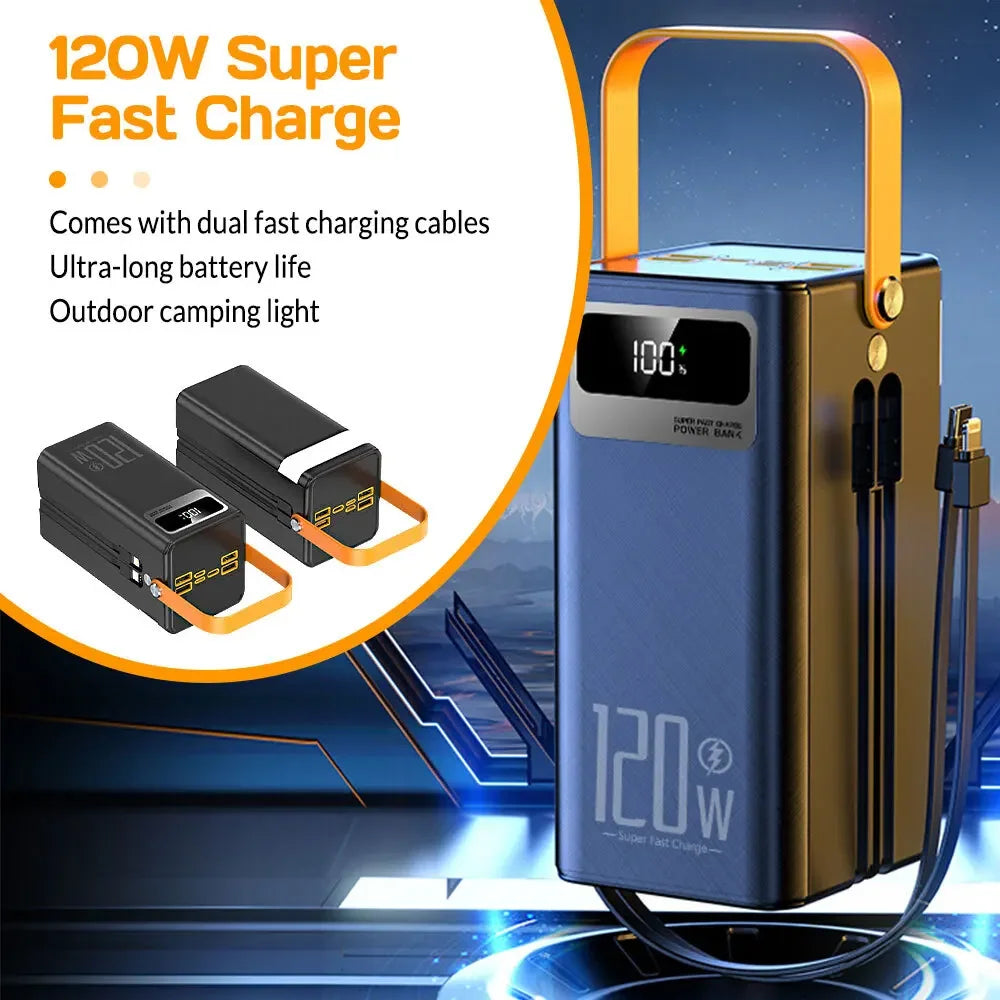 Portable Power Bank 80000mAh 120W Super Fast Charger Large Capacity