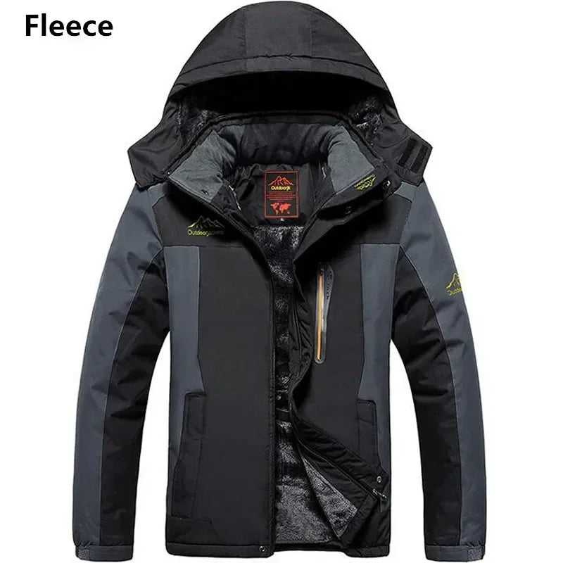 Jaqueta de Inverno Masculina Grossa Quente Impermeável com Capuz Parka Casaco Corta-Vento Militar Forro Polar Tamanhos Grandes 9GG Jaqueta Masculina