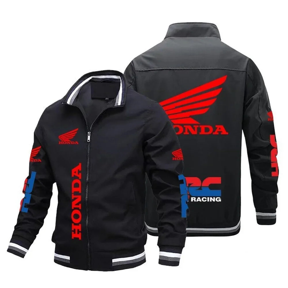 Honda Moto 2025 Nova Jaqueta de Motocicleta Padrão Jaqueta Bomber Baseball Moto Top Masculino