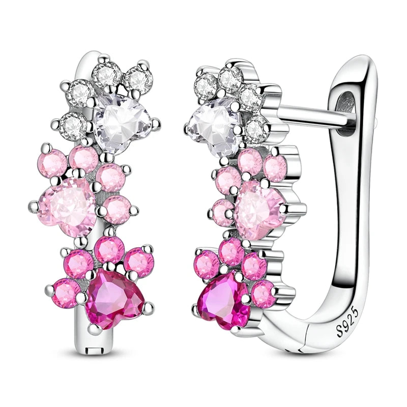 Orstarry 925 Sterling Silver Crystal Circular Eardrops Drop Earrings Women Earrings Charm Fashion Versatile Party Jewelry Gifts