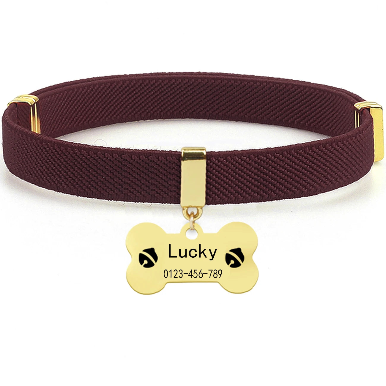 Coleira de Gato Personalizada com Placa de Identificação de Metal com AirTag Destacável para Gatinhos Coleiras Ajustáveis para Gatos, Filhotes e Cães