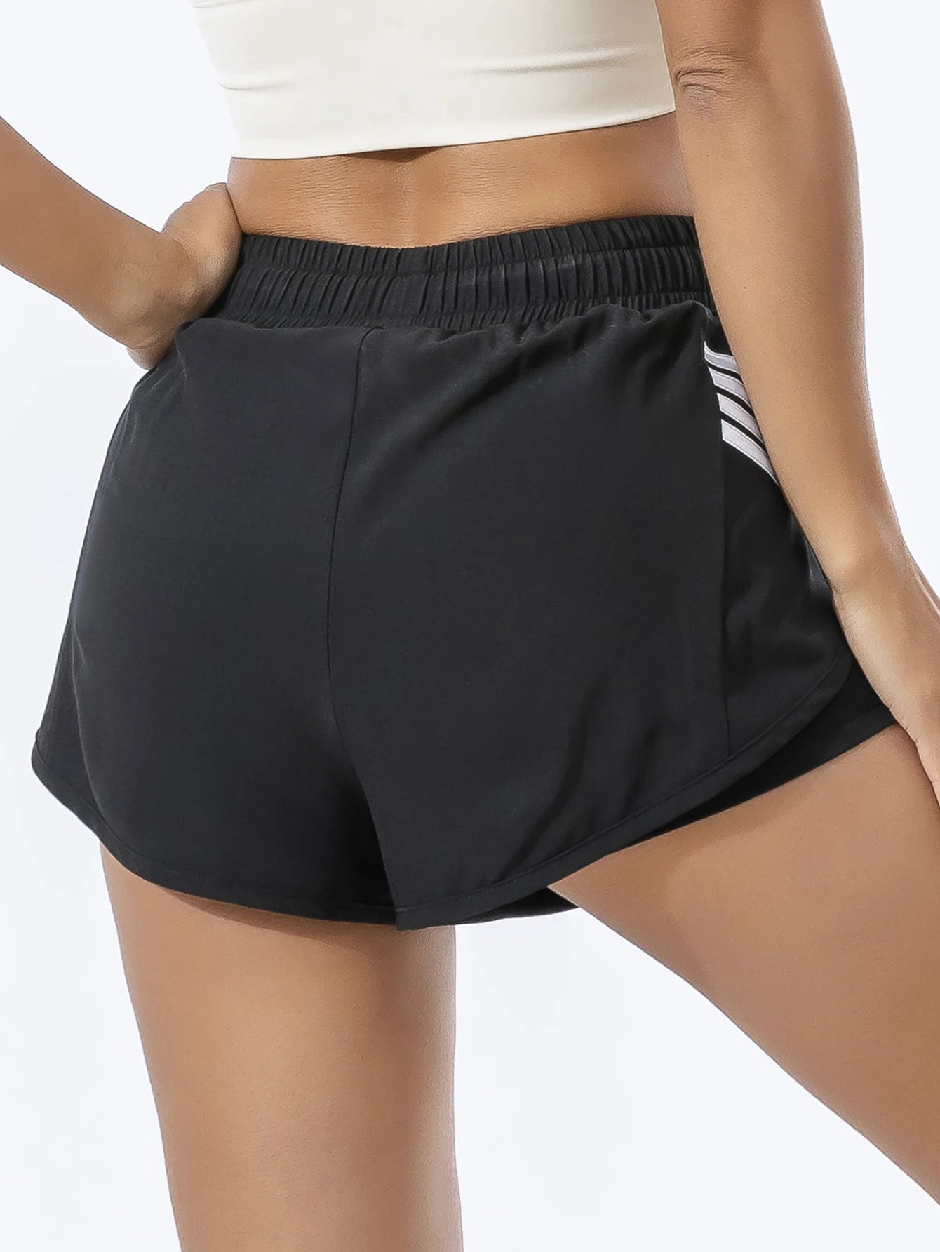 Shorts esportivos femininos de verão para corrida yoga de secagem rápida férias dois anti-caminhada camada dupla respirável confortável