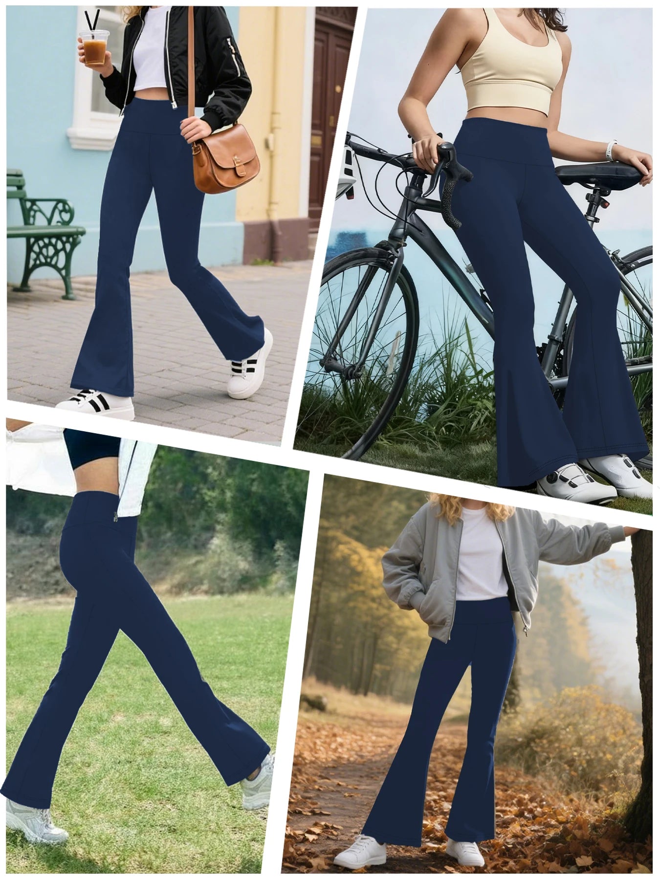 Women's Super Soft Flare Pants High Waisted Tummy Control Workout Yoga Leggings Bell Bottoms