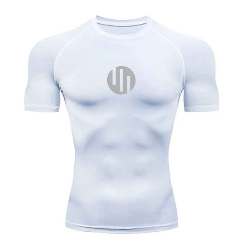 Camisa de Compressão Manga Longa Masculina para Corrida Treino Academia Esportes Roupa Íntima de Secagem Rápida Antissuor Protetor Solar Segunda Pele Masculina