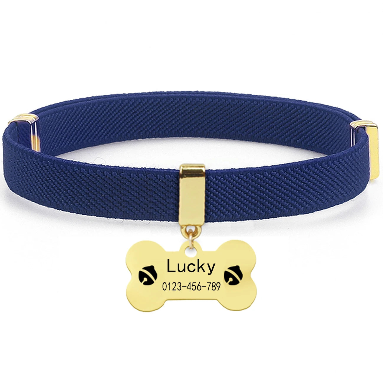 Coleira de Gato Personalizada com Placa de Identificação de Metal com AirTag Destacável para Gatinhos Coleiras Ajustáveis para Gatos, Filhotes e Cães
