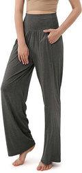 Women's High Waist Wide Leg Lounge Pants Casual Soft Yoga Trousers with Pockets