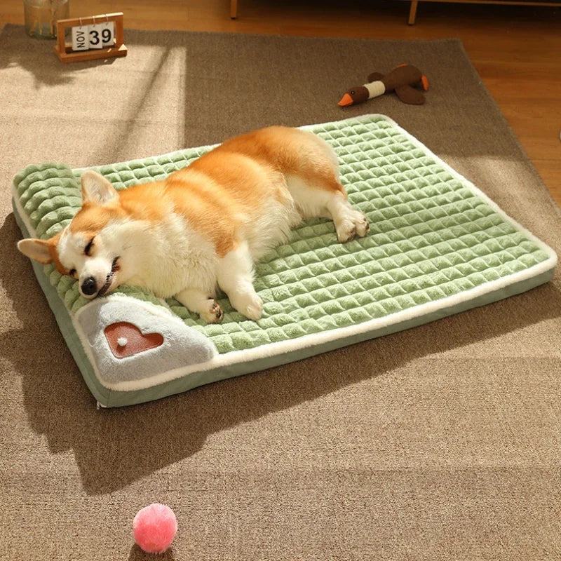 Camas Calmantes para Cães de Pequeno e Grande Porte Colchonete Luxuoso para Cães com Travesseiro Capa Removível Almofada de Espuma para Animais de Estimação Camas Macias para Dormir