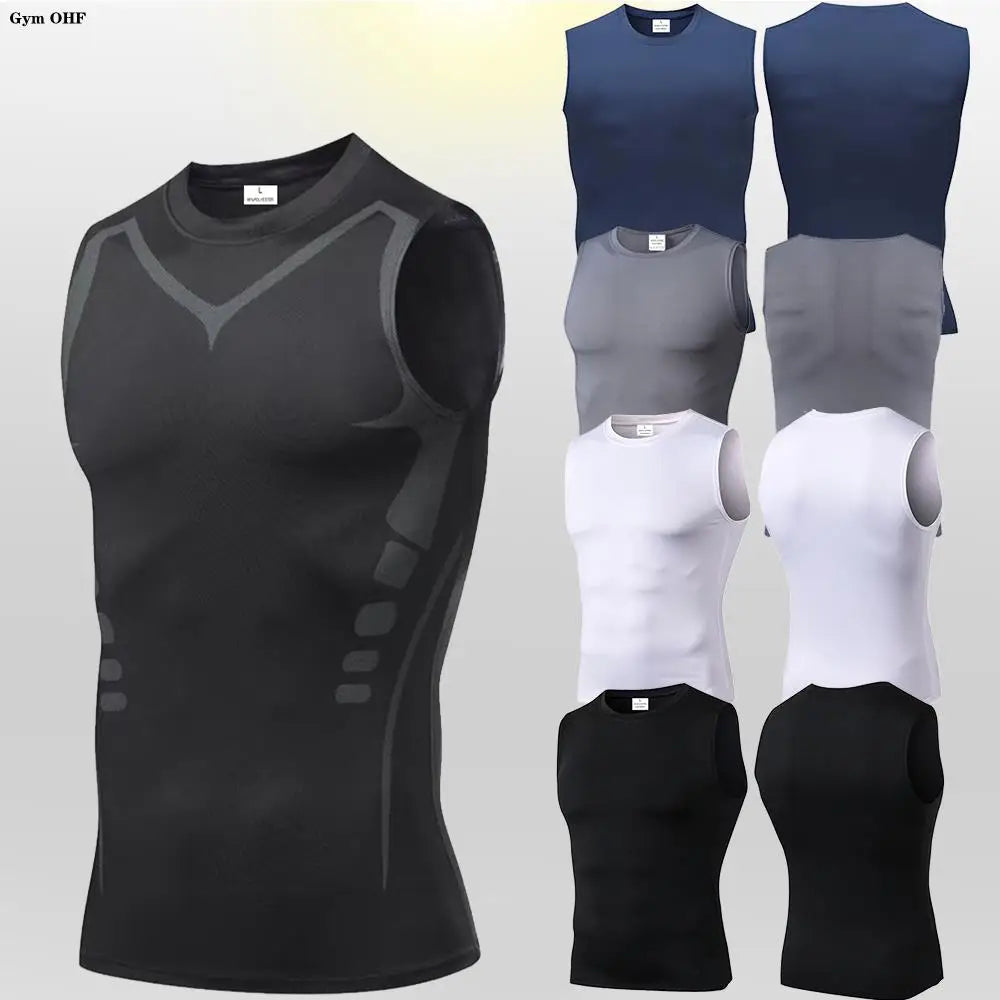 Camisetas Masculinas Secagem Rápida Corrida Colete de Compressão Regata Secagem Rápida Jersey Camisa de Treino Regata Masculina de Academia
