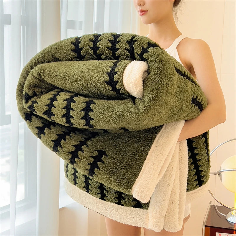 Warm Flannel Spring Blanket Super Soft Fluffy Queen Blanket Single Double Size Cozy Skin-friendly Multifunctional Nap Blanket