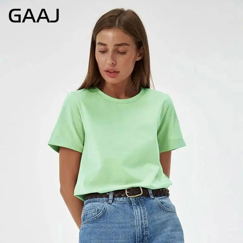 Camiseta Feminina 3XG 4XG 100 Algodão Oversized Casual Lisa Manga Curta Verão Top Básico de Rua Roupa de Qualidade - Rosa 4XG