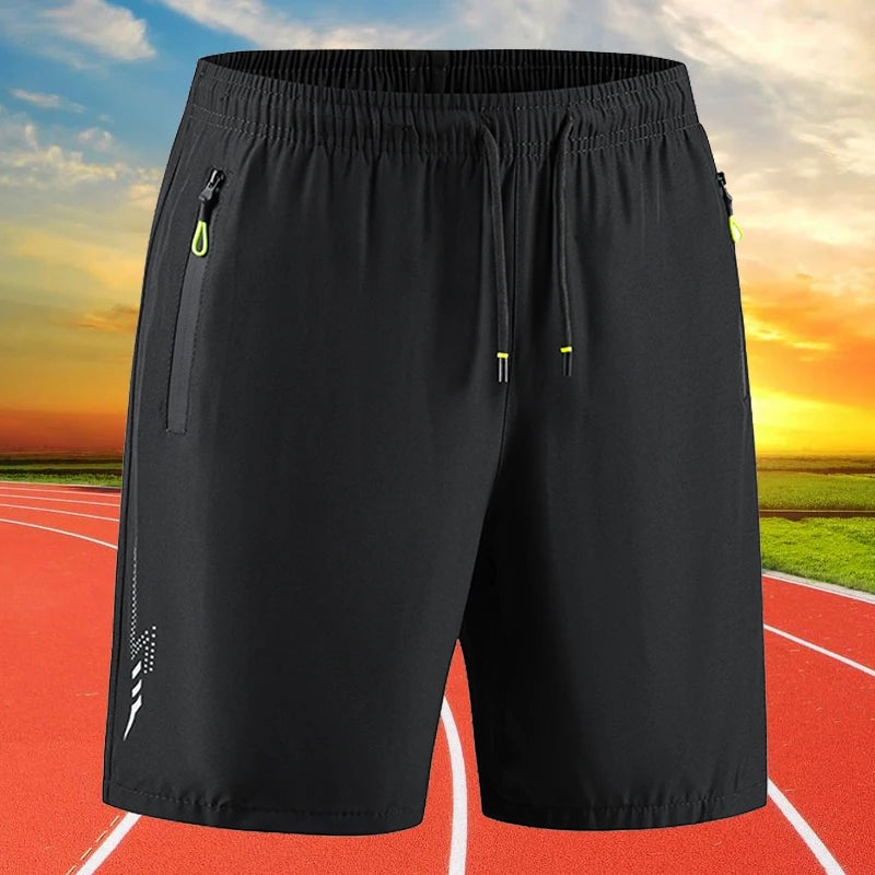Summer Classic Joggers Men's Shorts Gym Fitness Quick Dry Running Sports Board Shorts New Summer Casual Bottom Zipper Pockets