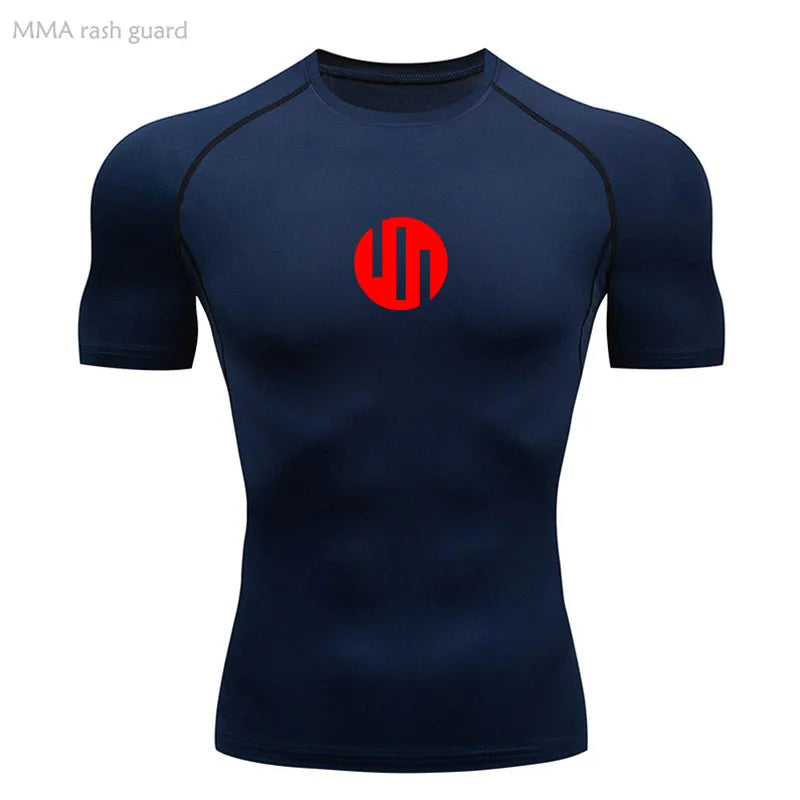 Camisa de Compressão Manga Longa Masculina para Corrida Treino Academia Esportes Roupa Íntima de Secagem Rápida Antissuor Protetor Solar Segunda Pele Masculina