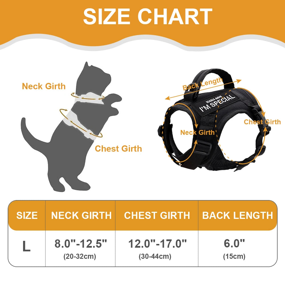 Colete de Arnês para Gatos de Nylon com 2 Adesivos Arnês Tático Militar para Gatos com Alça Cães Pequenos de Estimação Treinamento Caminhada Chihuahua