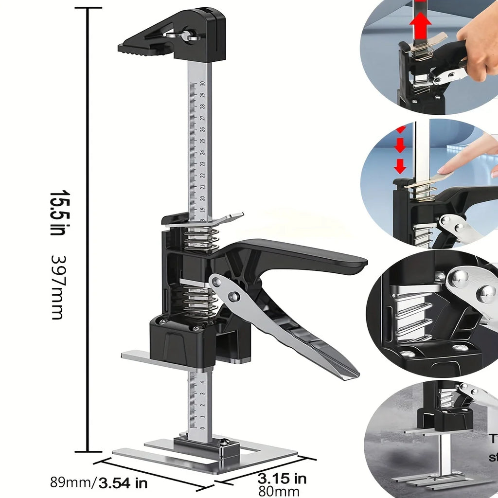 2 Peças Ferramenta Braço Economia de Esforço - Jack Elevatório Portátil com Altura Ajustável de 15,5 Polegadas, Dispositivo Manual de Fixação de Precisão para Drywall, Localização de Azulejos