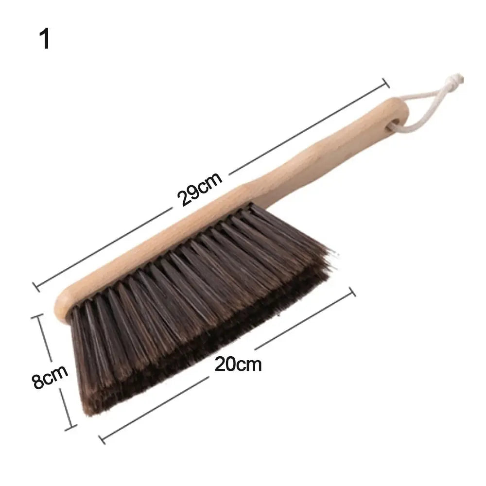 Escova de Cerdas de Madeira Natural Antiestática para Mesa Moedor de Barra Escovas de Limpeza de Pó de Café Vassoura Doméstica de Limpeza de Cama