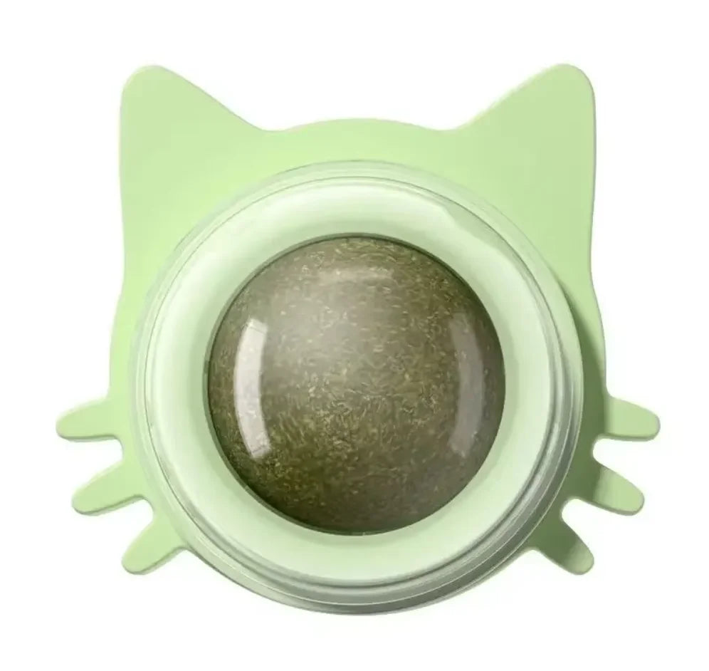 Brinquedos de Catnip para Gatos Internos Bola Giratória de Parede Interativa Hortelã Natural Melhora a Digestão Estimulante de Apetite Cuidados Dentários para Gatos
