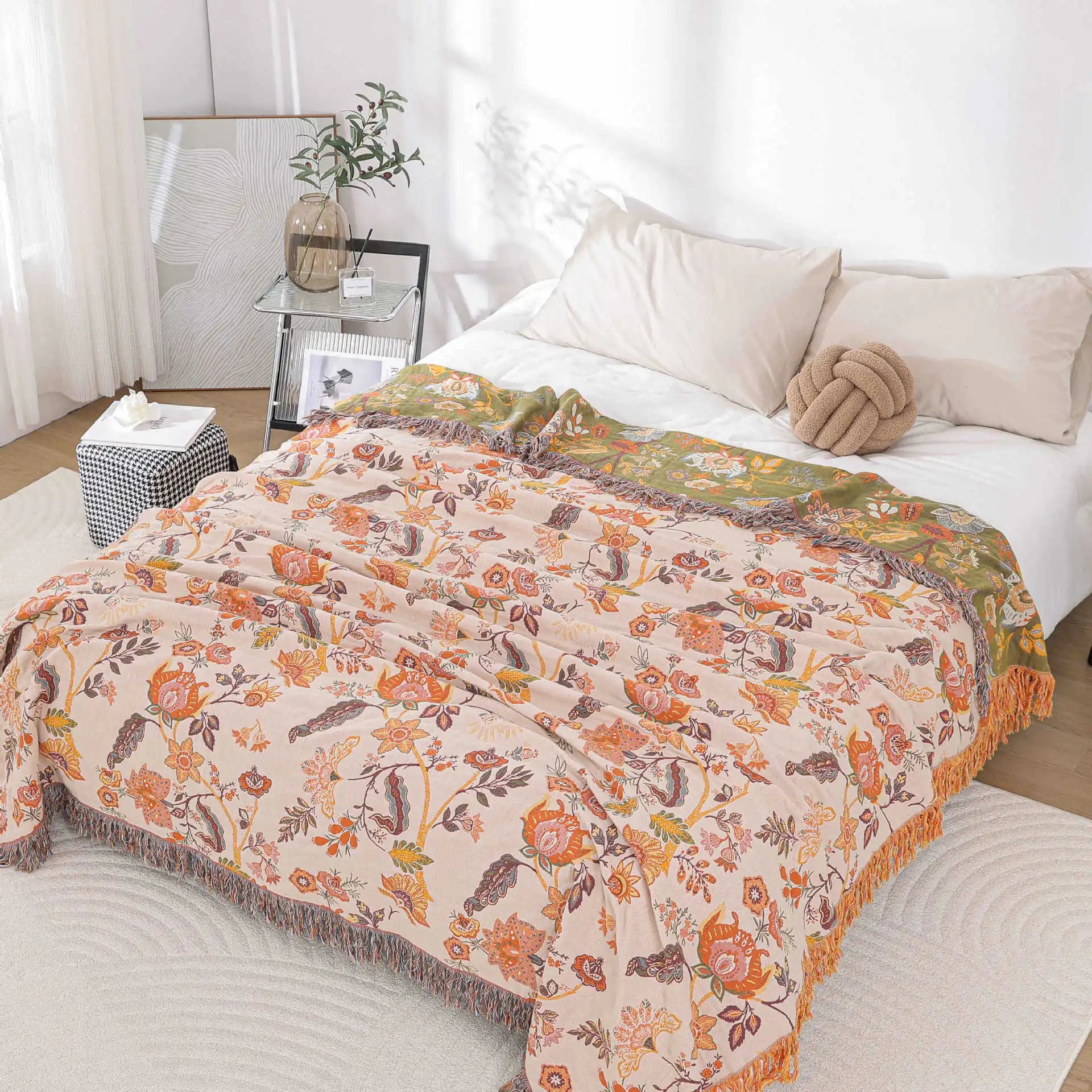 Japanese Throw Blanket Cotton Double Sided Sofa Cover Sofa Cushion Leisure Blanket Bedspread Four Seasons Cooling Quilt Sheet
