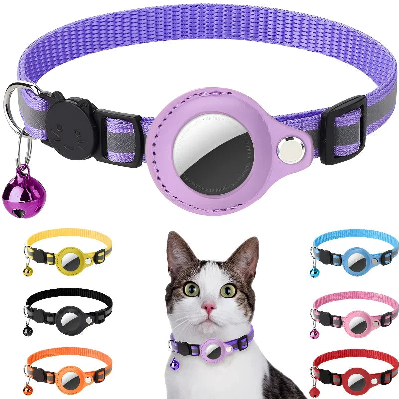 Cat AirTag Holder Collar Breakaway Reflective Strips Adjustable...