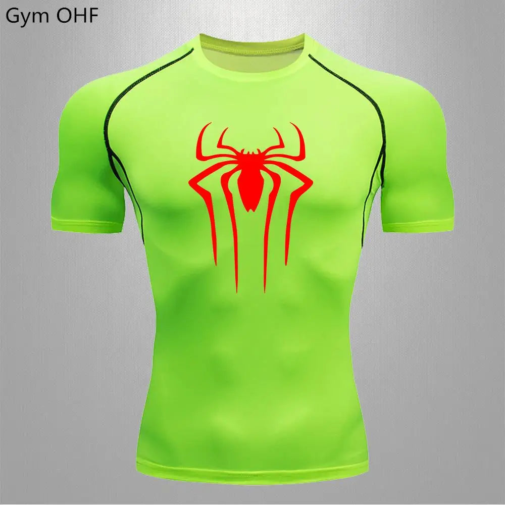 Camiseta Compressão Masculina Spider — Performance e Visual Único