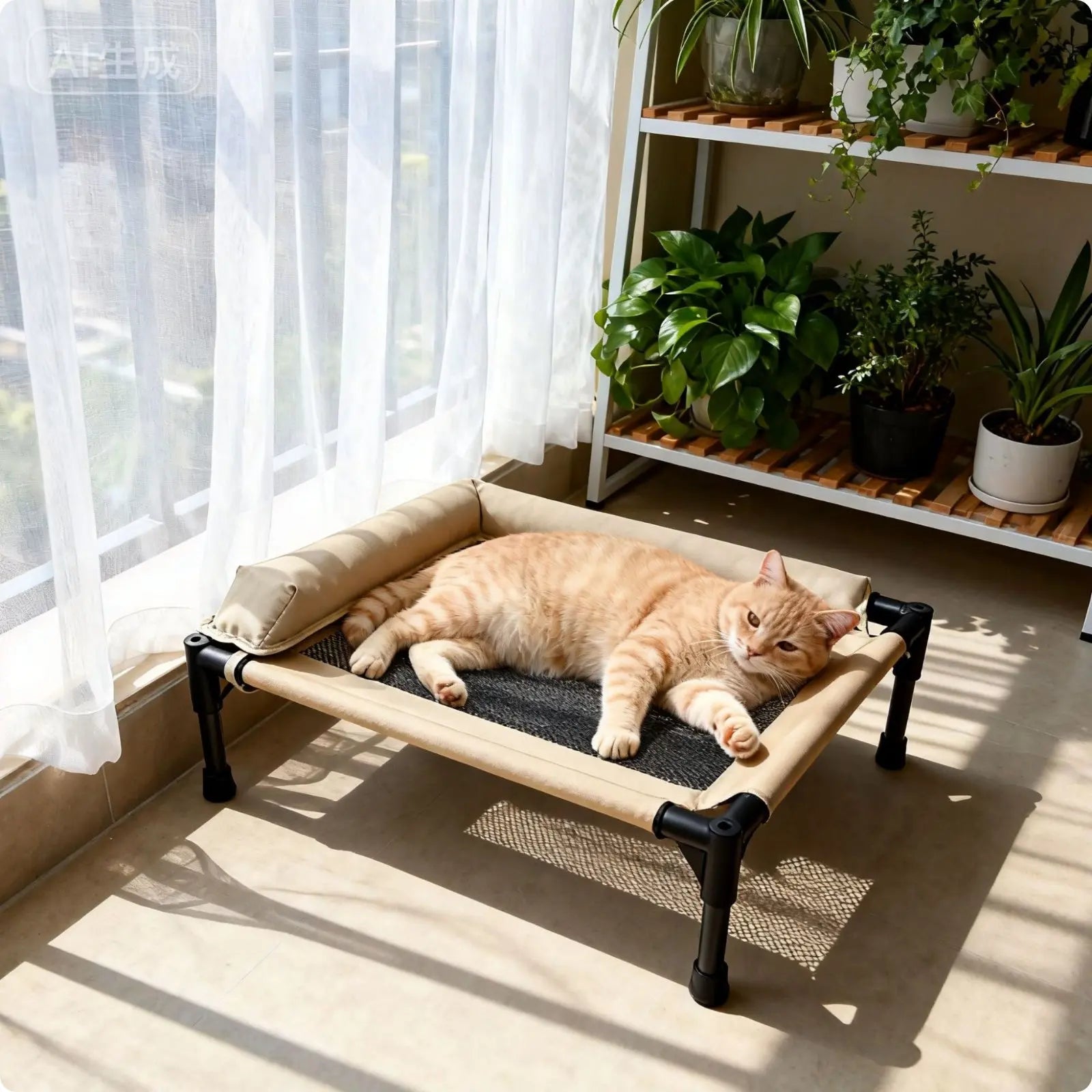 Raised Cooling Pet Cot Washable Elevated Dog Bed for Small Dogs