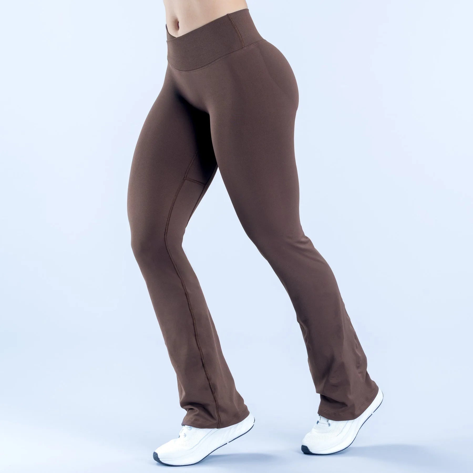 NCLAGEN Vision Flares Women Seamless Gym Yoga Pants High Cross Waist Fashion Sports Leggings Fitness Wide-leg Workout Trousers