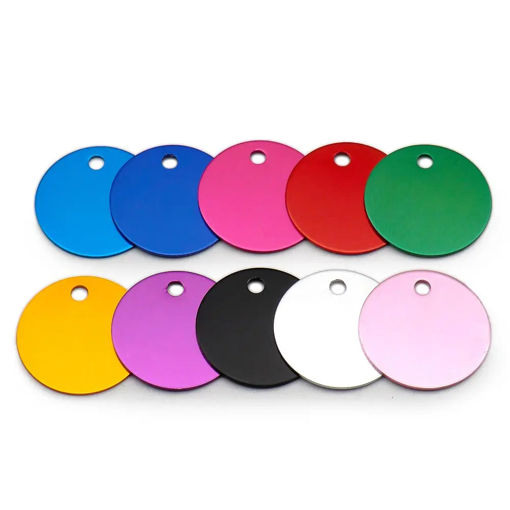 Wholesale 100pcs Round Aluminium Dog ID Tag Custom Cat Dogs Name Pet ID Tags Plate Tags Round For Pets Dog Necklace Pendant