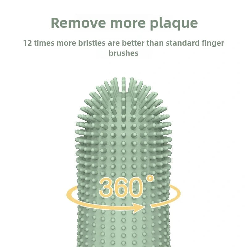 Escova de Dedo para Dentes de Cães, Escova de Dedo para Limpeza 360° para Cães, Escova de Dedo de Silicone de Grau Alimentício para Cães e Gatos Cuidado Dental