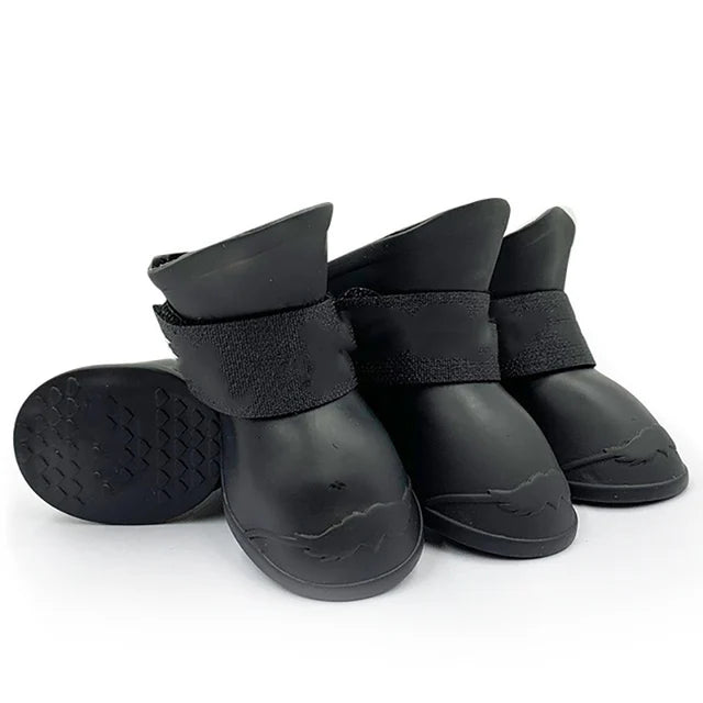 4 peças Pet Impermeável Sapato de Chuva Borracha Antiderrapante Bota para Cães Pequenos Médios Grandes Gatos Sapato Externo Botas para Cães Acessórios para Animais de Estimação