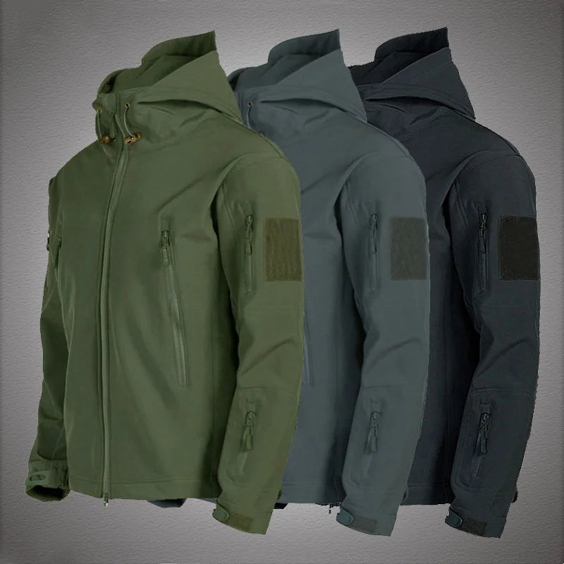Jaquetas Militares Masculinas Soft Shell Shark Skin Táticas Corta-vento Impermeáveis Jaquetas Masculinas de Combate Casacos Bomber Masculinos com Capuz