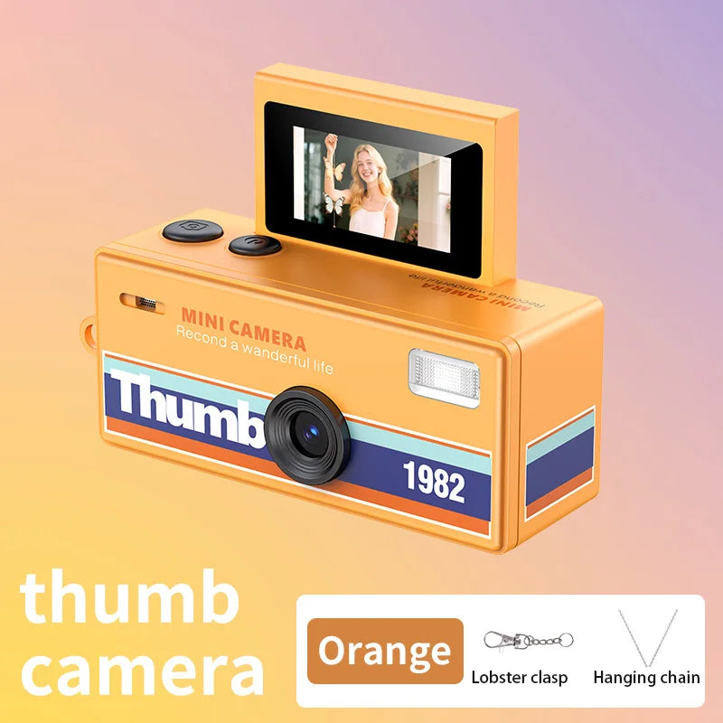 Mini Thumb Camera 0.96inch Flip Screen Keychain Camera Retro 720P Outdoor Sports Camera Very Small Camcorder Video Recorder