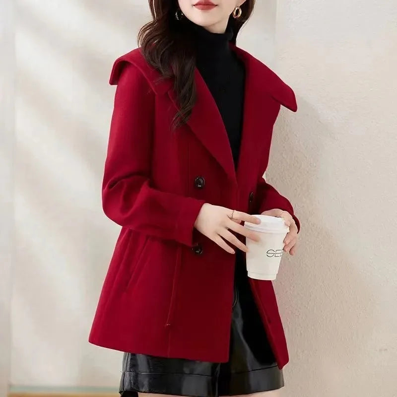 Women Woolen Jacket 2025 Autumn Winter New Mid length Versatile Comfortable Female Coat Elegant Trend Ladies Wool Overcoat