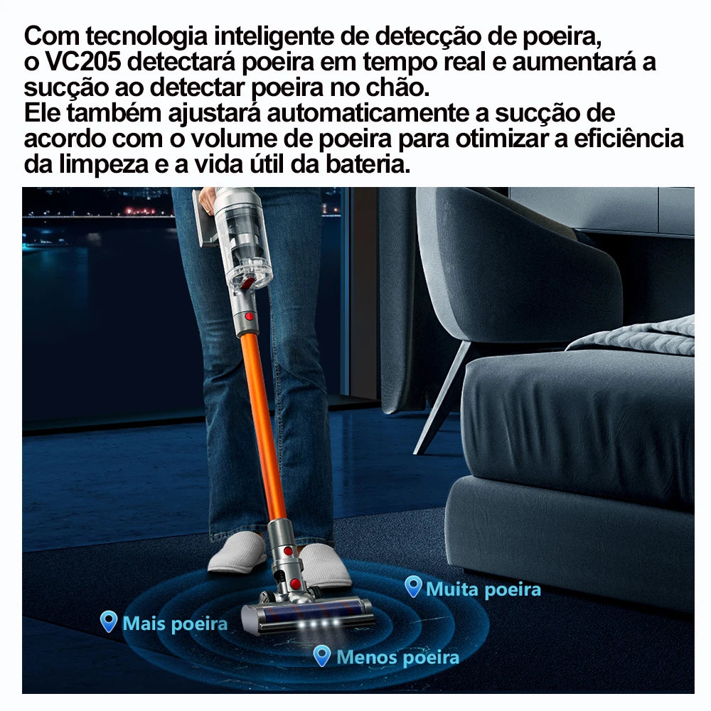 ABIR VC205 Cordless Handheld Vacuum Cleaner,27000PA,Touch Screen,Smart Dust Sensor,Auto Speed Control for Home Bed Carpet Clean