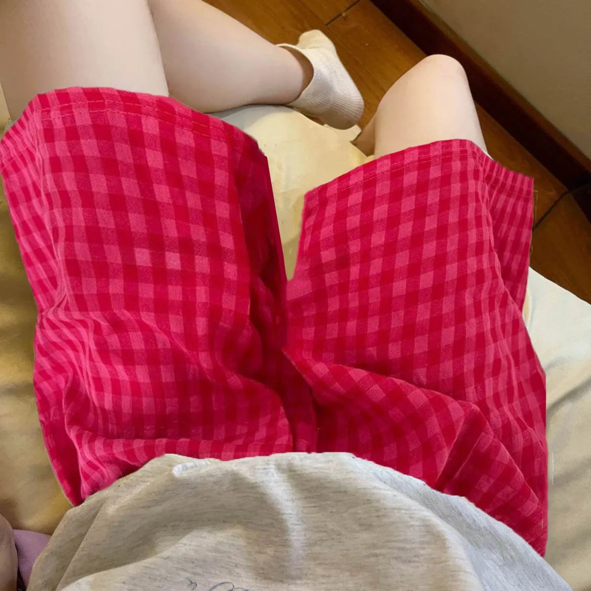 Calça Feminina Pantalona de Algodão Fina para o Verão Nova Roupa de Dormir Casual Solta Estilo Preguiçoso BF Corte Reto Caimento Solto Cintura Alta