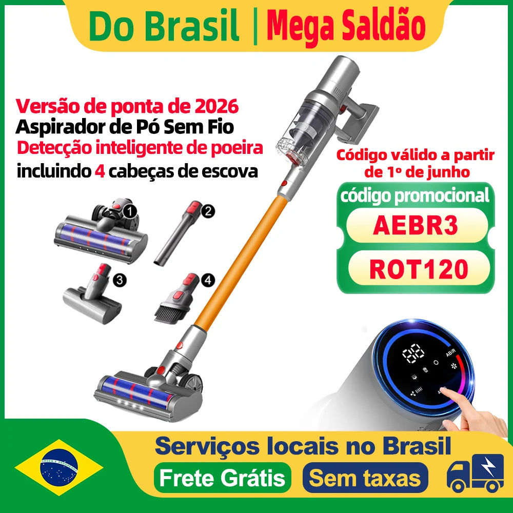 Cordless Handheld Vacuum Cleaner,27000PA,Touch Screen,Smart Dust Sensor,Auto Speed Control for Home Bed Carpet Clean