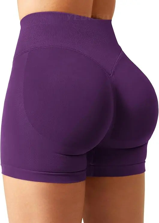 Gym Shorts Women Fitness Sports Biker Shorts 4.5" Low Waist Band Yoga Shorts Workout Tights Scrunch Butt Seamless Leggings Woman