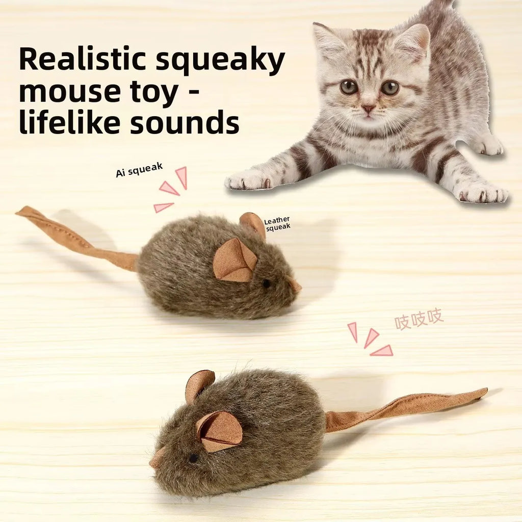 Interactive Plush Rat Toy With Motion Sensor Sound For Cats