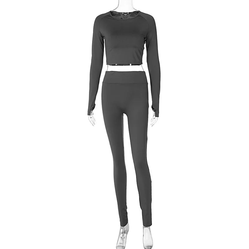 Conjunto Casual Canelado de 2 Peças para Mulheres Verão Lounge Wear Top Manga Curta + Legging Elástica