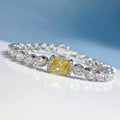 Luxuoso 18K Platina Sólida PT950 certificada flor lapidada 6*8 diamante amarelo cravejado grupo diamante elegante e requintada joia de presente
