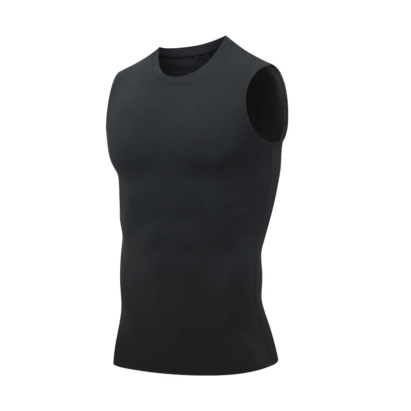 Camiseta Regata Masculina de Compressão Roupa de Ginástica Sem Mangas Dry Fit Estampada Esportiva Masculina Fitness Musculação Regata de Treino Musculosa