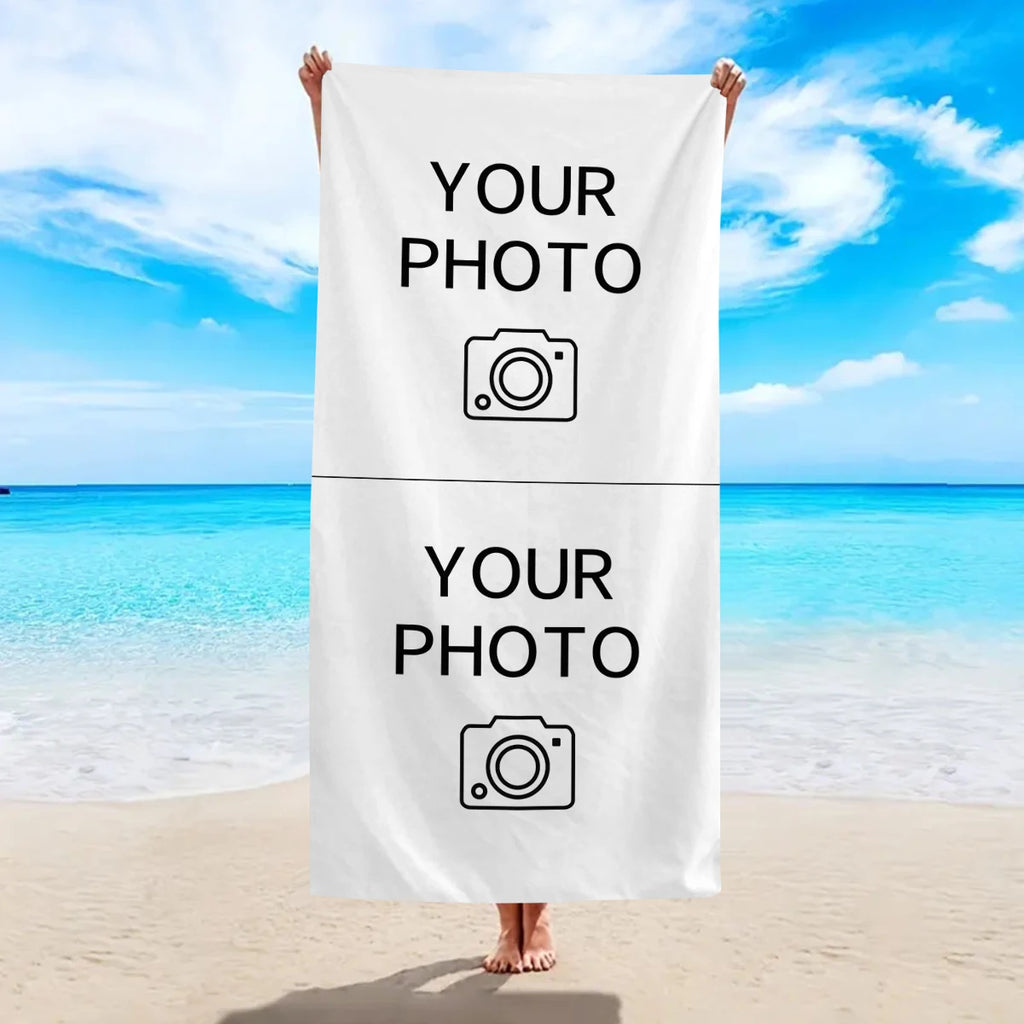 Toalha de Praia Personalizada com Foto — Presente Único e Especial