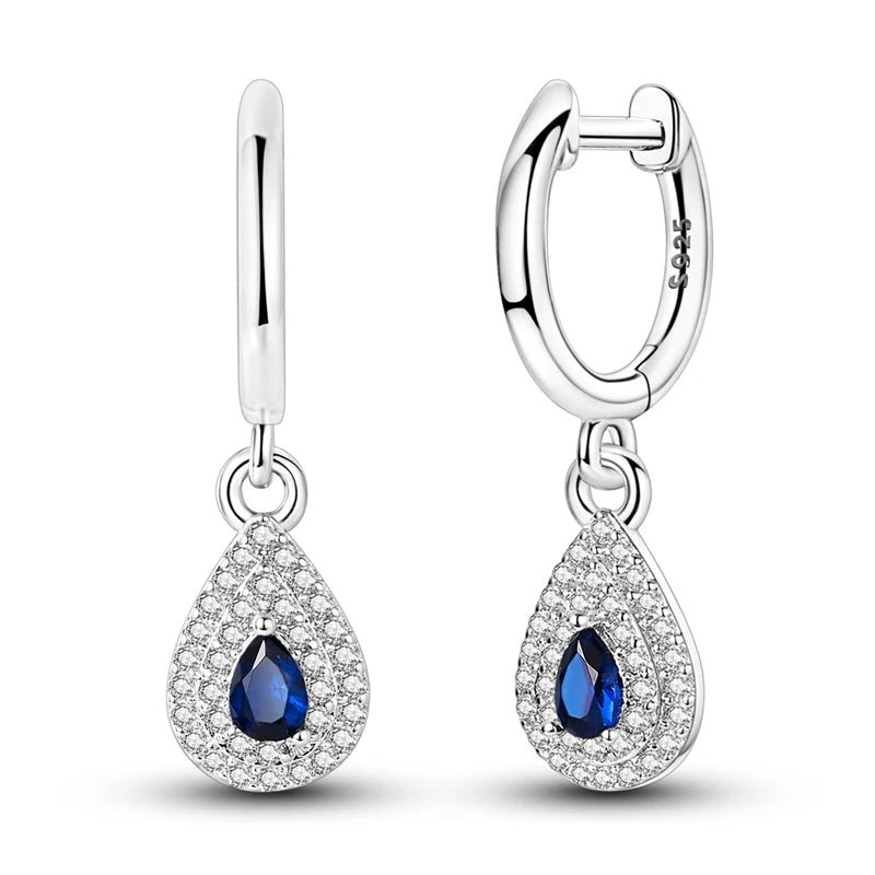 Star Moon Sun Hoop Earrings 925 Sterling Silver Original Star Shining Zircon Tassel Long Earrings For Women Luxury Jewelry Gift
