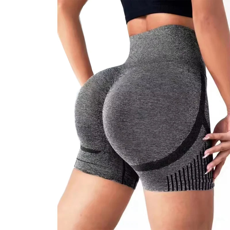 Shorts femininos de ioga cintura alta para treino fitness levanta bumbum calça curta esportiva para ginástica corrida