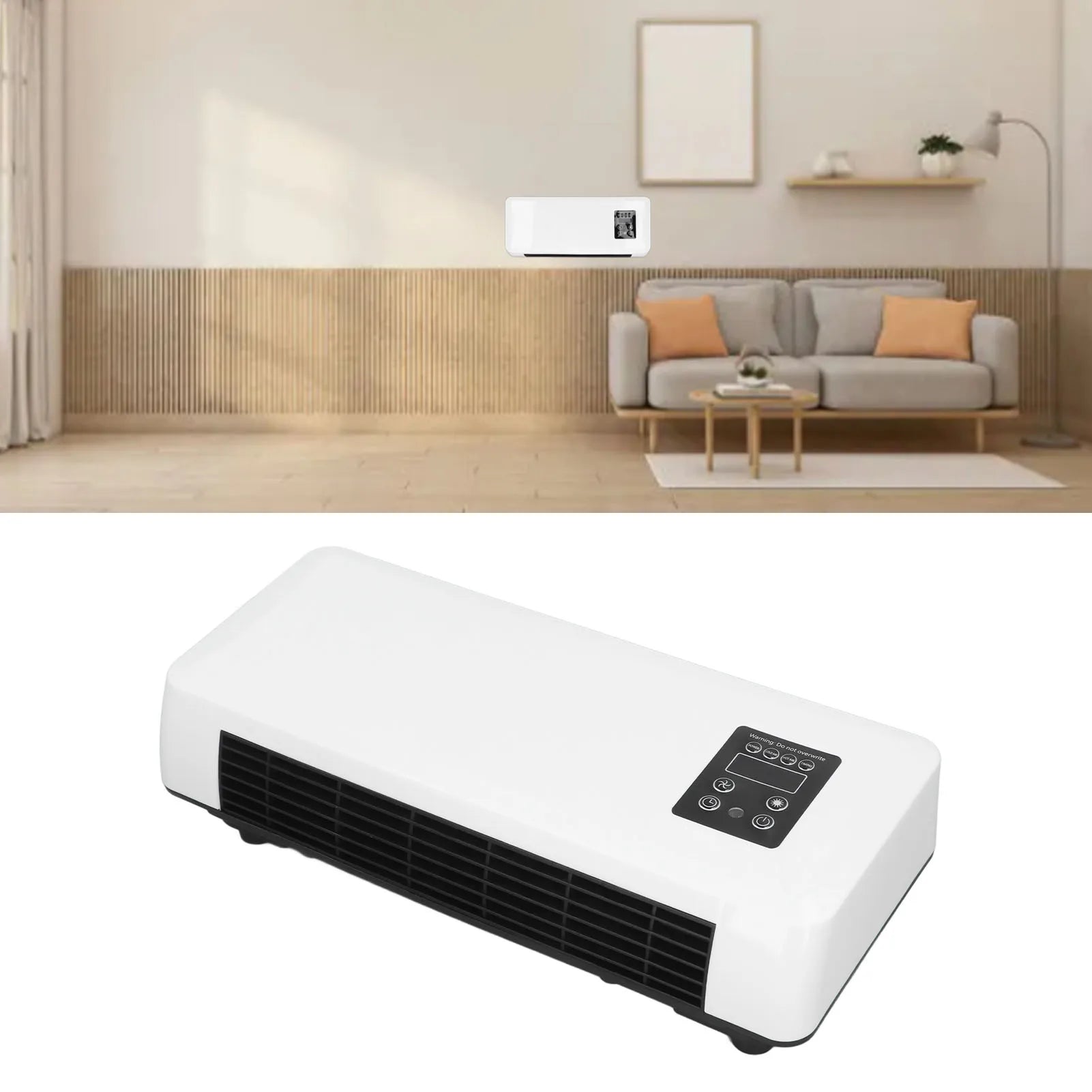 Wall Mounted Conditioner Heater Adjustable Two Modes Portable Touch Screen Wall Mounted Conditioner Heater for Office Bedroom