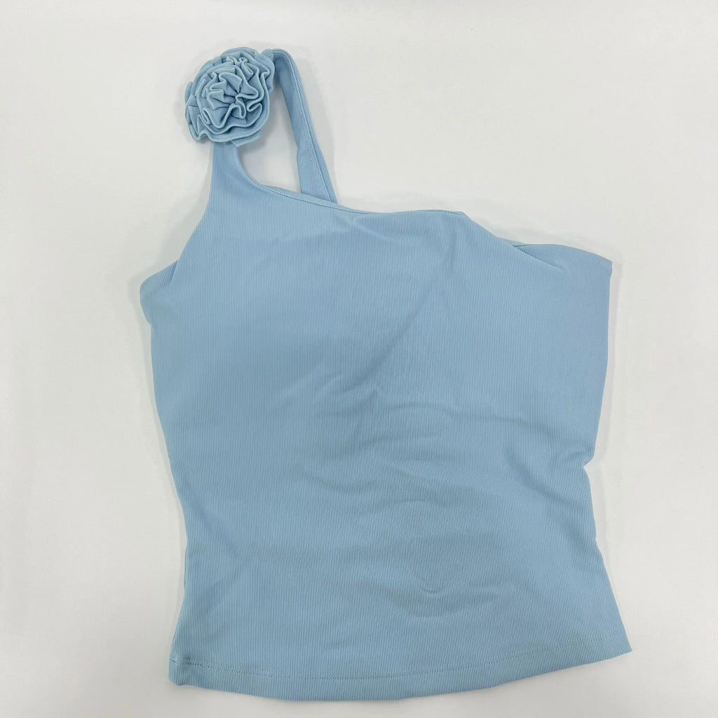 Sutiã Esportivo Feminino para Academia Roupas de Yoga Regata de Um Ombro Só Top Fitness Feminino Justo para Treino Corrida Esportes