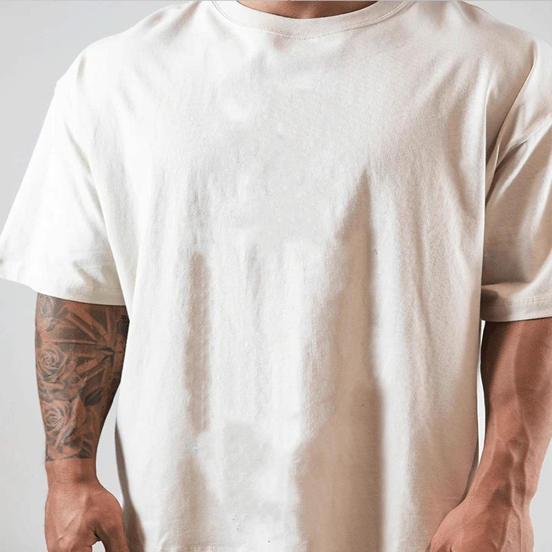 Camisa Esportiva Masculina de Algodão para Academia Japão e Reino Unido Camiseta de Corrida Masculina Manga Curta Camisetas de Treino para Homens Fitness Solta Tamanho Grande M-Xxxl