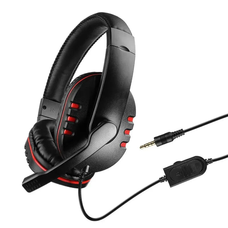 Headphones com fio de 3,5 mm Fone de ouvido para jogos fones de ouvido música para PS4 Play Station 4 Jogo PC Bate-papo Computador com microfone